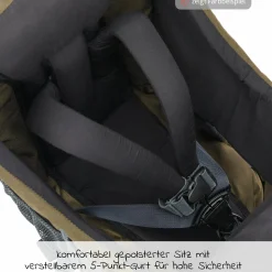 Rückentrage Adventure für Baby & Kleinkind bis 20 kg mit Sonnendach & Rucksack - Grau