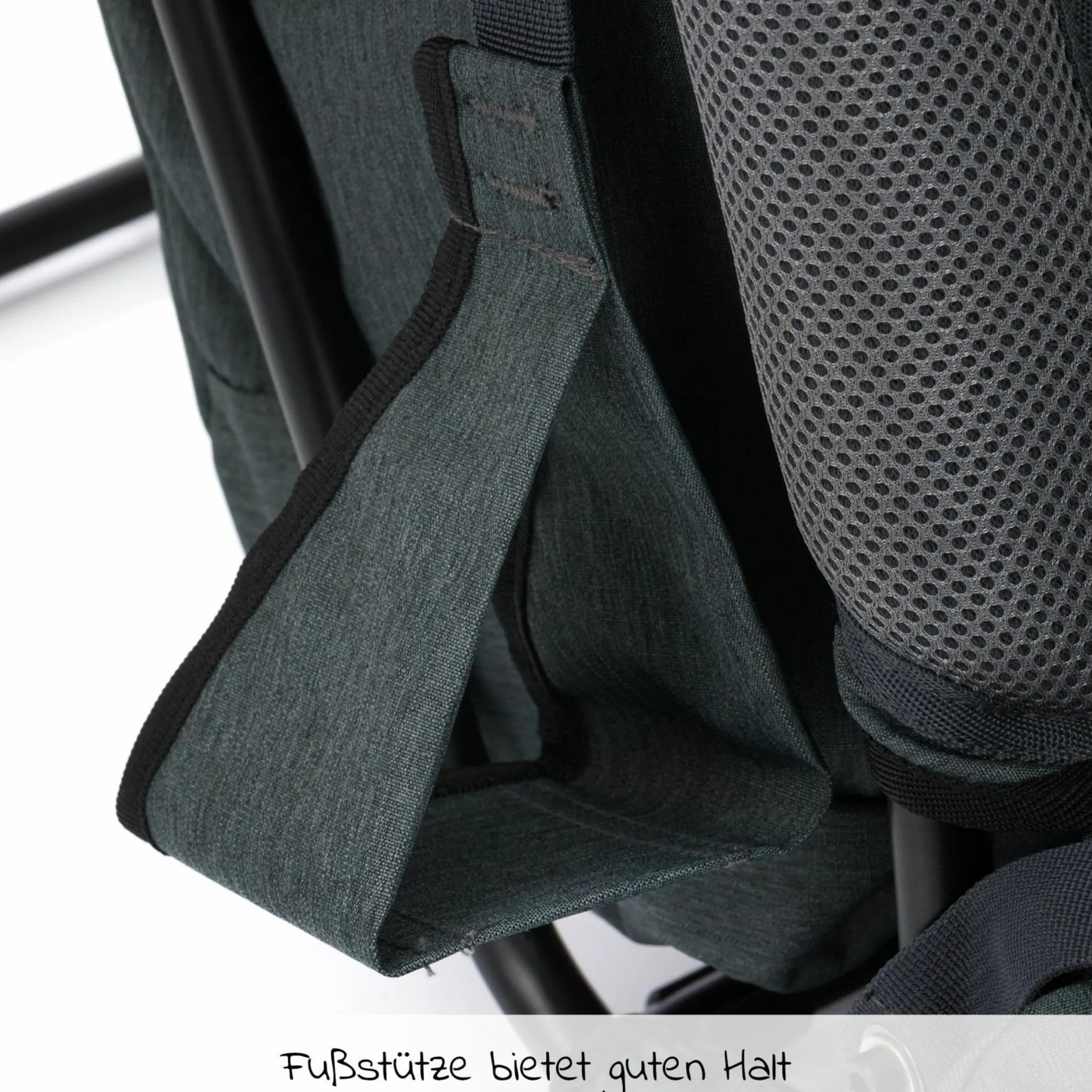 Rückentrage Adventure für Baby & Kleinkind bis 20 kg mit Sonnendach & Rucksack - Grau