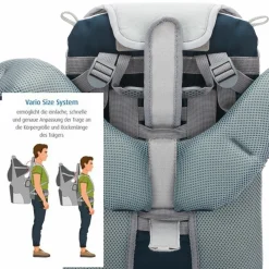 Rückentrage für Baby und Kleinkind mit Sonnenschutz und Zubehör - Blau