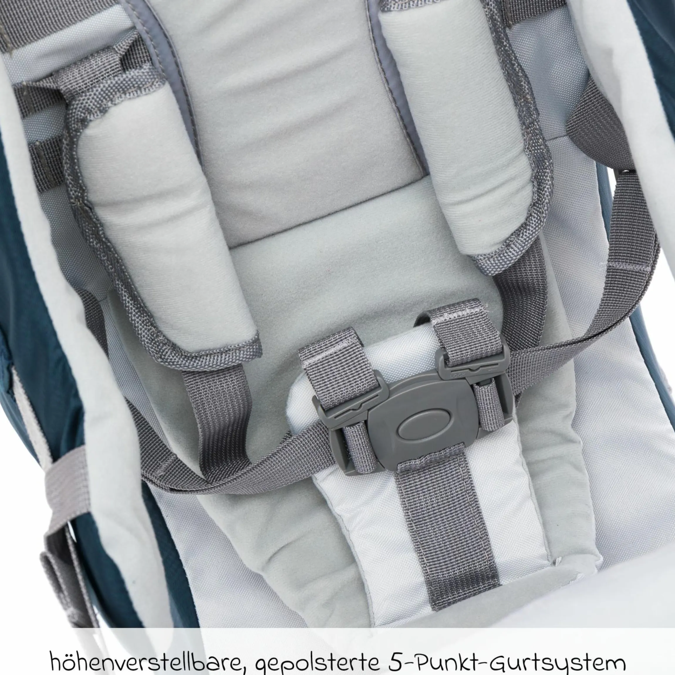 Rückentrage für Baby und Kleinkind mit Sonnenschutz und Zubehör - Blau