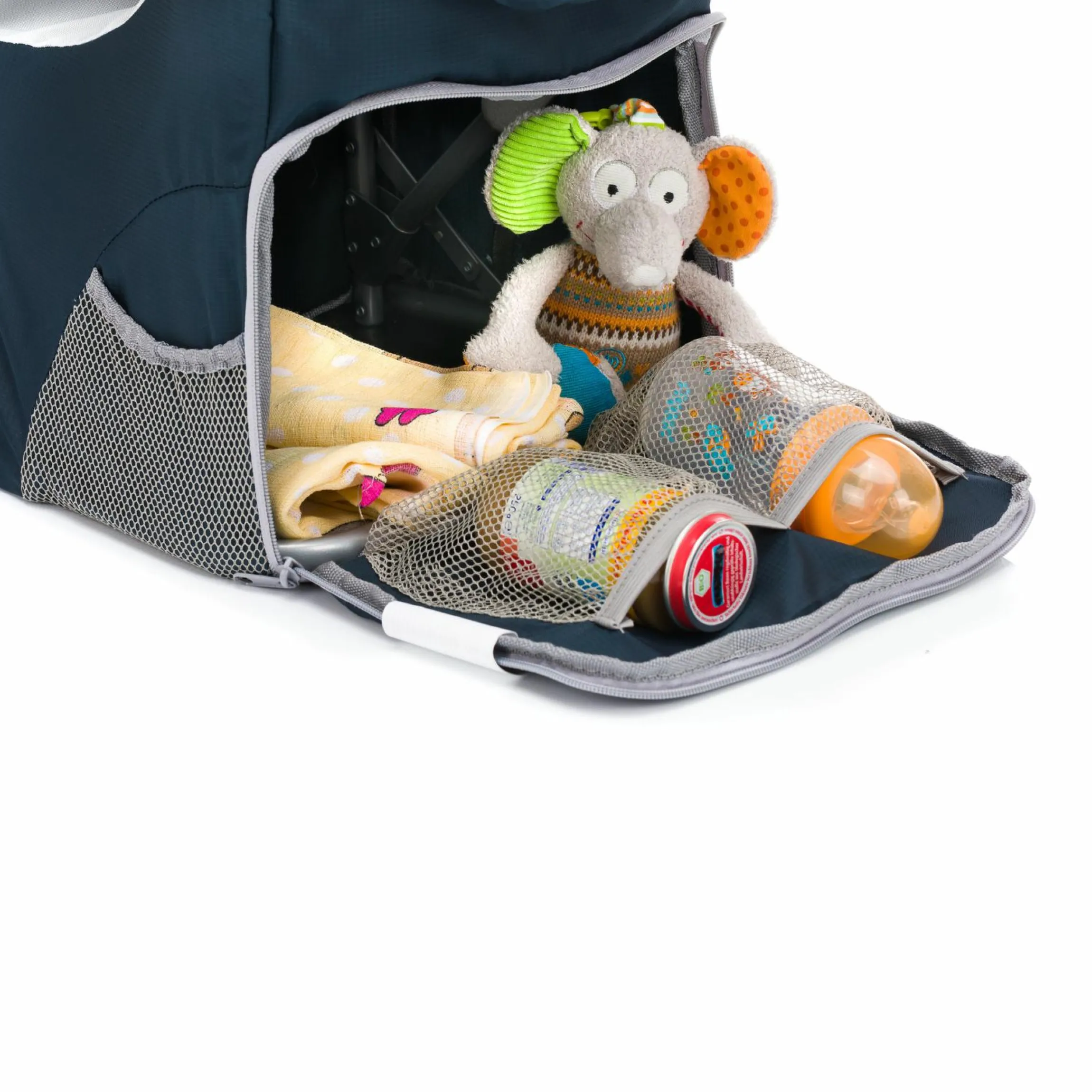 Rückentrage für Baby und Kleinkind mit Sonnenschutz und Zubehör - Blau