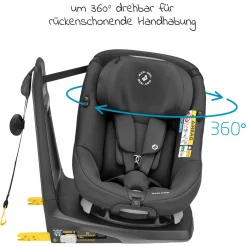 Reboarder-Kindersitz AxissFix i-Size 360° drehbar 4 Monate-4 Jahre (61-105cm) Isofix-Basis - Authentic Graphite - Kollektion 2025