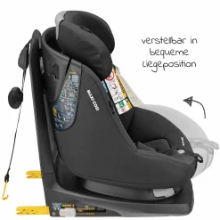 Reboarder-Kindersitz AxissFix i-Size 360° drehbar 4 Monate-4 Jahre (61-105cm) Isofix-Basis - Authentic Graphite - Kollektion 2025
