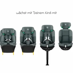 Reboarder-Kindersitz Emerald 360 S i-Size drehbar ab Geburt - 12 Jahre (40 cm - 150 cm) mit G-Cell Seitenaufpralltechnologie & Isofix-Base - Tonal Graphite - Kollektion 2025