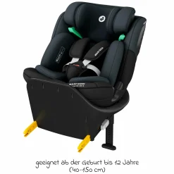 Reboarder-Kindersitz Emerald 360 S i-Size drehbar ab Geburt - 12 Jahre (40 cm - 150 cm) mit G-Cell Seitenaufpralltechnologie & Isofix-Base - Tonal Black - Kollektion 2025