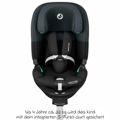 Reboarder-Kindersitz Emerald 360 S i-Size drehbar ab Geburt - 12 Jahre (40 cm - 150 cm) mit G-Cell Seitenaufpralltechnologie & Isofix-Base - Tonal Black - Kollektion 2025