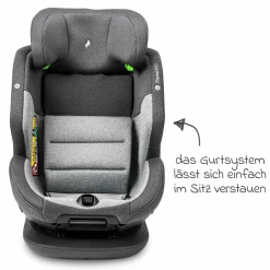 Reboarder-Kindersitz Flame 360 i-Size drehbar ab Geburt - 12 Jahre (40 cm - 150 cm) inkl. Isofix-Basis - Universe Grey