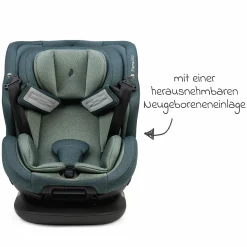 Reboarder-Kindersitz Flame 360 i-Size drehbar ab Geburt - 12 Jahre (40 cm - 150 cm) inkl. Isofix-Basis - Universe Green
