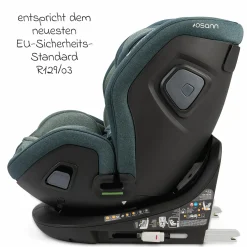 Reboarder-Kindersitz Flame 360 i-Size drehbar ab Geburt - 12 Jahre (40 cm - 150 cm) inkl. Isofix-Basis - Universe Green