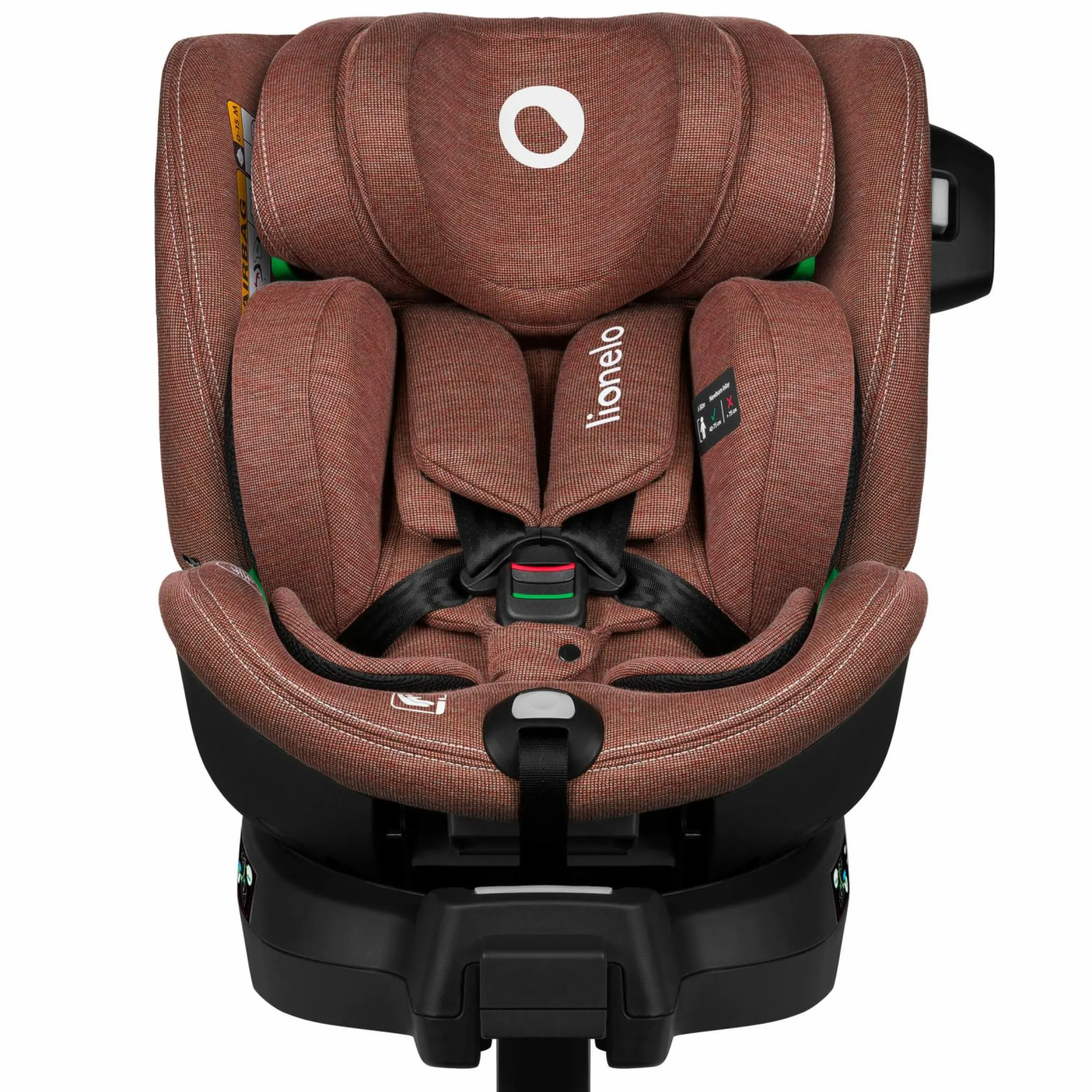 Reboarder-Kindersitz Harmony i-Size drehbar ab Geburt - 12 Jahre (40 cm - 150 cm) mit Sitzverleinerer inkl. Isofix-Basis - Red Brick Bamboo