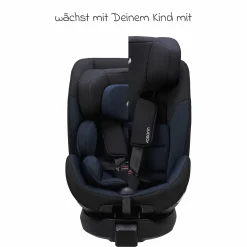 Reboarder-Kindersitz Hero 360 SL ab Geburt - 4 Jahre (40 cm -105 cm) drehbar inkl. Isofix-Basis - Twill Navy - Kollektion 2025