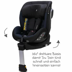 Reboarder-Kindersitz Hero 360 SL ab Geburt - 4 Jahre (40 cm -105 cm) drehbar inkl. Isofix-Basis - Twill Navy - Kollektion 2025