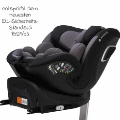 Reboarder-Kindersitz Hero 360 SL ab Geburt - 4 Jahre (40 cm -105 cm) drehbar inkl. Isofix-Basis - Twill Black - Kollektion 2025