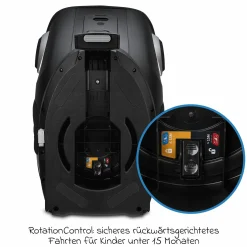 Reboarder-Kindersitz Hero 360 SL ab Geburt - 4 Jahre (40 cm -105 cm) drehbar inkl. Isofix-Basis - Twill Black - Kollektion 2025