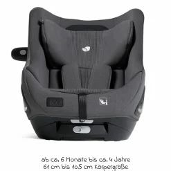 Reboarder-Kindersitz i-Harbour E i-Size 360° drehbar ab 6 Monate - 4 Jahre (61 cm -105 cm) & Sommer-Bezug aus Mesh - Signature - Ebony