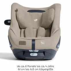 Reboarder-Kindersitz i-Harbour E i-Size 360° drehbar ab 6 Monate - 4 Jahre (61 cm -105 cm) & Sommer-Bezug aus Mesh - Signature - Sandstone