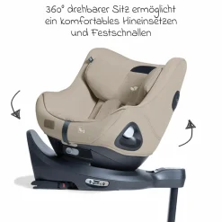 Reboarder-Kindersitz i-Harbour E i-Size 360° drehbar ab 6 Monate - 4 Jahre (61 cm -105 cm) & Sommer-Bezug aus Mesh - Signature - Sandstone