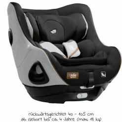 Reboarder-Kindersitz i-Harbour ab Geburt - 4 Jahre (40 cm - 105 cm) 360° drehbar - Signature - Carbon