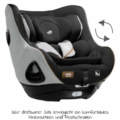 Reboarder-Kindersitz i-Harbour ab Geburt - 4 Jahre (40 cm - 105 cm) 360° drehbar - Signature - Carbon