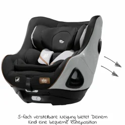 Reboarder-Kindersitz i-Harbour ab Geburt - 4 Jahre (40 cm - 105 cm) 360° drehbar - Signature - Carbon
