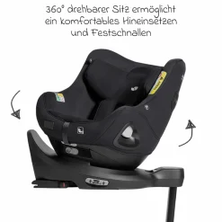 Reboarder-Kindersitz i-Harbour E i-Size 360° drehbar ab 6 Monate - 4 Jahre (61 cm -105 cm) & Sommer-Bezug aus Mesh - Signature - Eclipse