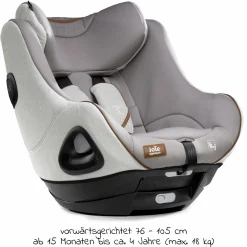 Reboarder-Kindersitz i-Harbour ab Geburt - 4 Jahre (40 cm - 105 cm) 360° drehbar - Signature - Oyster
