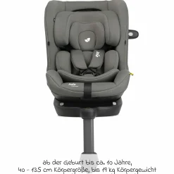 Reboarder-Kindersitz i-Pivot Grow ab Geburt - 10 Jahre (40 cm - 135 cm) mit Isofix-Basis & Sitzverkleinerer - Thunder - Kollektion 2025