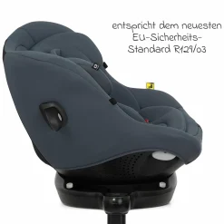 Reboarder-Kindersitz i-Pivot 360 drehbar i-Size ab Geburt - 4 Jahre (40 cm - 105 cm) inkl. Isofix-Basis mit Stützfuß - Dark Slate