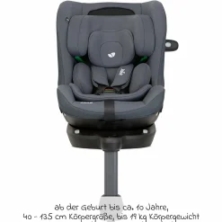Reboarder-Kindersitz i-Pivot Grow ab Geburt - 10 Jahre (40 cm - 135 cm) mit Isofix-Basis & Sitzverkleinerer - Moonlight - Kollektion 2025
