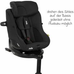 Reboarder-Kindersitz i-Pivot 360 drehbar i-Size ab Geburt - 4 Jahre (40 cm - 105 cm) inkl. Isofix-Basis mit Stützfuß - Shale