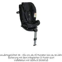 Reboarder-Kindersitz i-Spin XL i-Size 360° drehbar ab Geburt - 12 Jahre (40 cm -150 cm) inkl. Sitzverkleinerer & Isofix-Basis - Signature - Eclipse