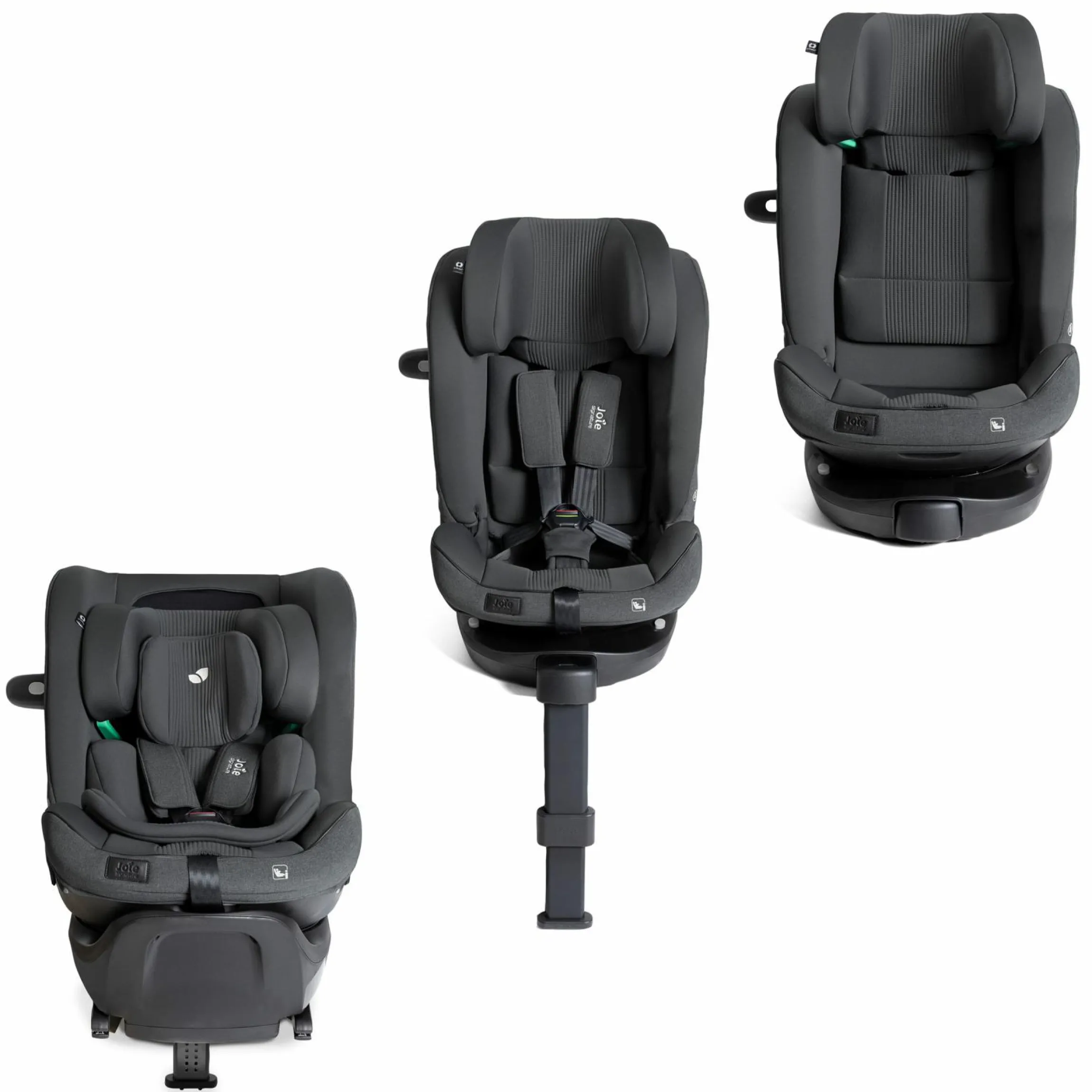 Reboarder-Kindersitz i-Spin XL i-Size 360° drehbar ab Geburt - 12 Jahre (40 cm -150 cm) inkl. Sitzverkleinerer & Isofix-Basis - Signature - Ebony