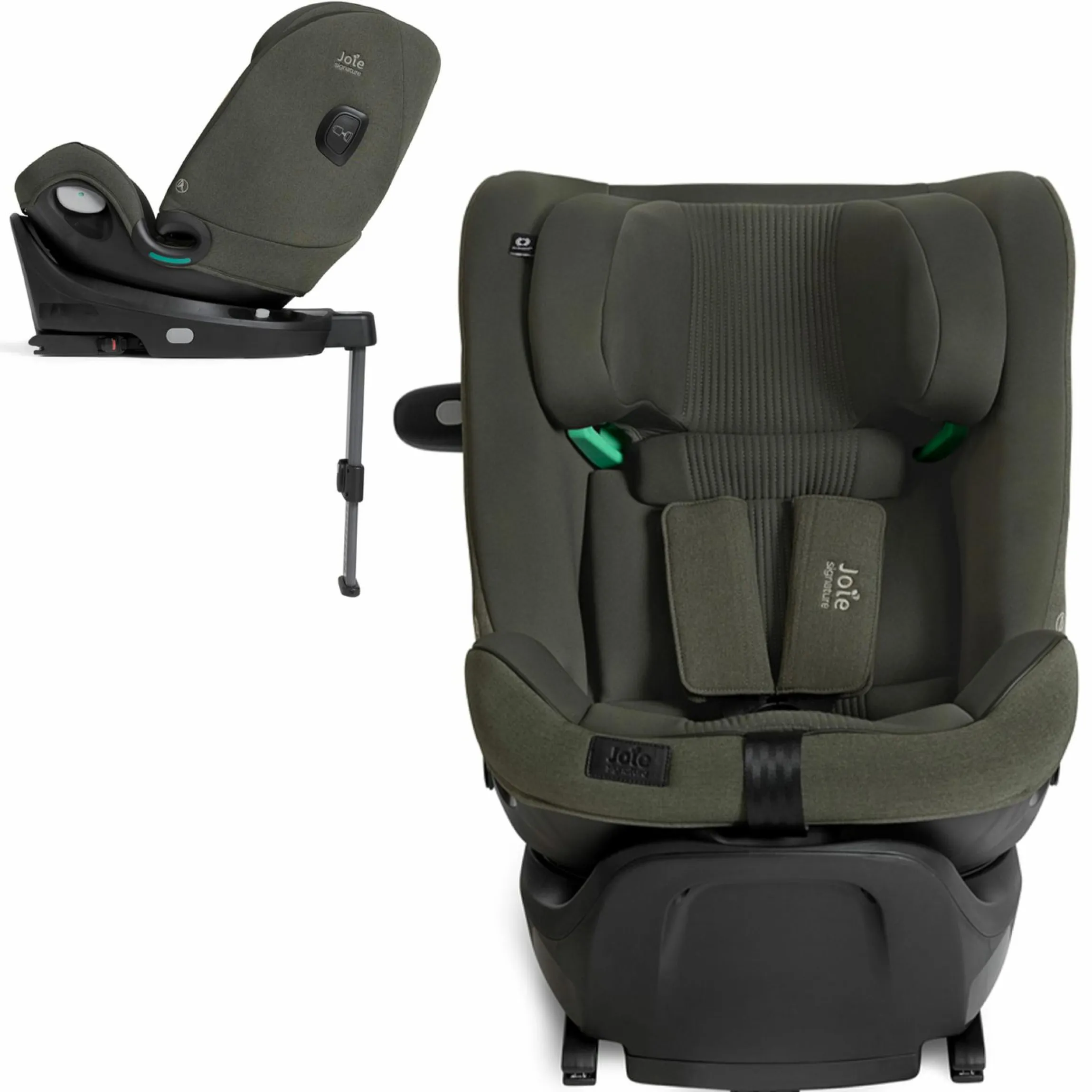 Reboarder-Kindersitz i-Spin XL i-Size 360° drehbar ab Geburt - 12 Jahre (40 cm -150 cm) inkl. Sitzverkleinerer & Isofix-Basis - Signature - Evergreen