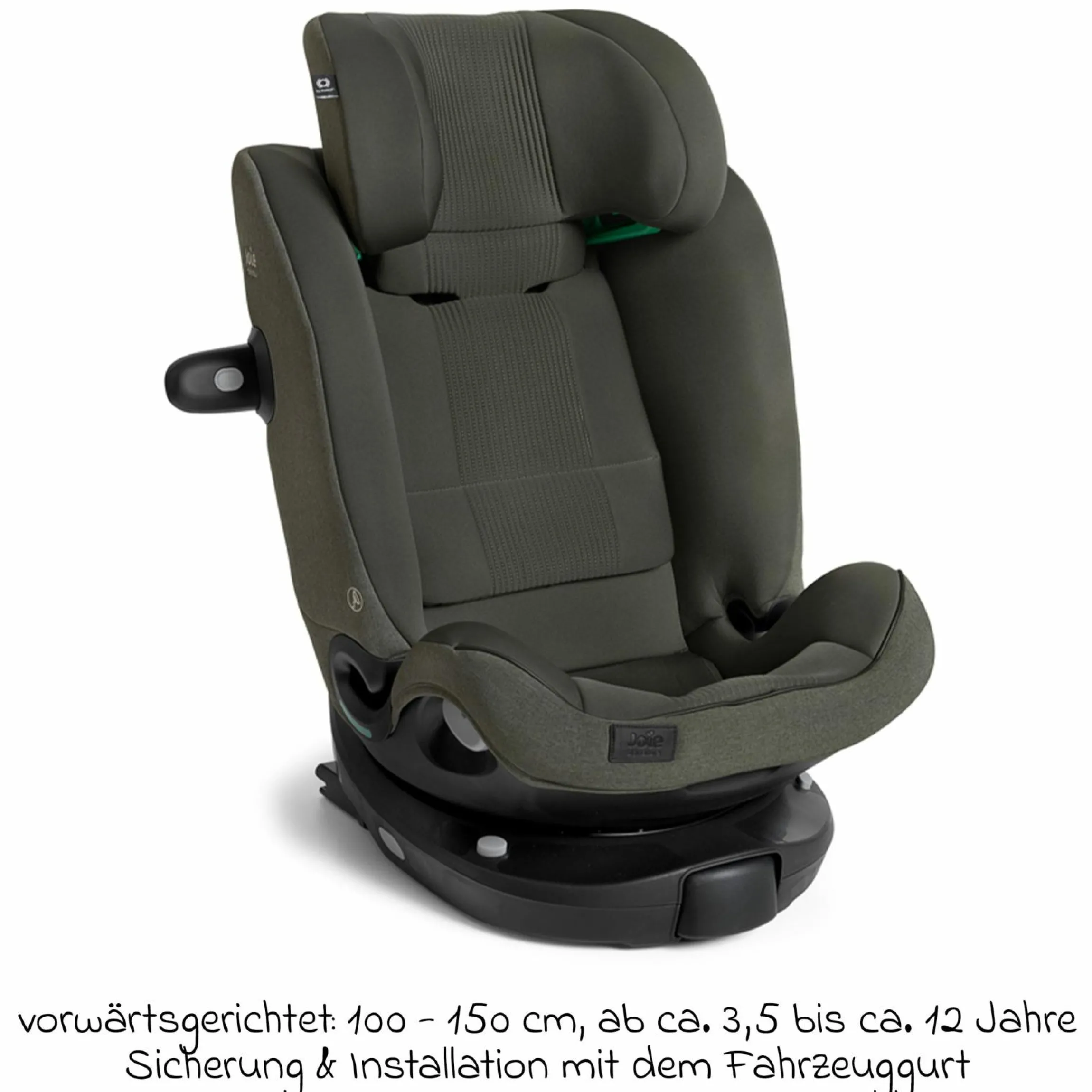 Reboarder-Kindersitz i-Spin XL i-Size 360° drehbar ab Geburt - 12 Jahre (40 cm -150 cm) inkl. Sitzverkleinerer & Isofix-Basis - Signature - Evergreen