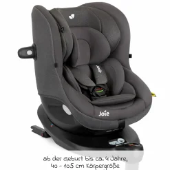Reboarder-Kindersitz i-Spin 360 ab Geburt - 4 Jahre (40 cm - 105 cm) mit Isofix-Basis & Sitzverkleinerer - Thunder - Kollektion 2025