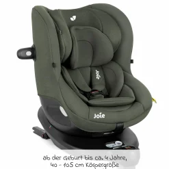 Reboarder-Kindersitz i-Spin 360 ab Geburt - 4 Jahre (40 cm - 105 cm) mit Isofix-Basis & Sitzverkleinerer - Thyme - Kollektion 2025
