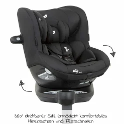 Reboarder-Kindersitz i-Spin 360 R i-Size - ab Geburt - 4 Jahre (40-105 cm) mit Isofix-Basis - Coal