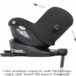Reboarder-Kindersitz i-Spin 360 R i-Size - ab Geburt - 4 Jahre (40-105 cm) mit Isofix-Basis - Coal