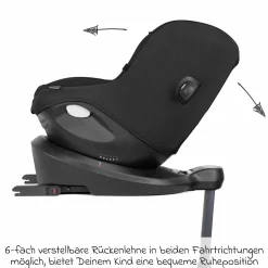 Reboarder-Kindersitz i-Spin 360 E ab 6 Monate - 4 Jahre (61 cm - 105 cm) mit Isofix-Basis - Shale - Kollektion 2025