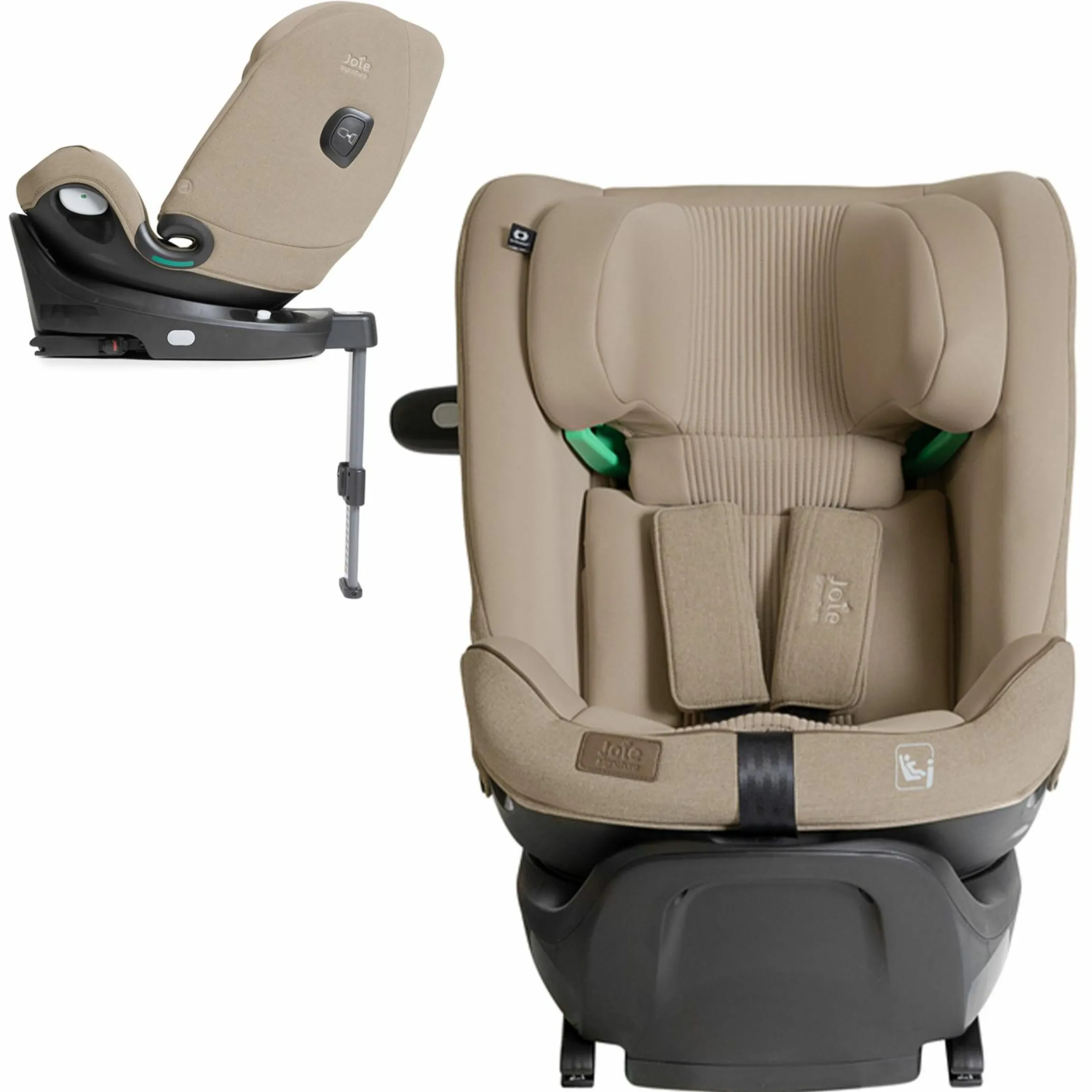 Reboarder-Kindersitz i-Spin XL i-Size 360° drehbar ab Geburt - 12 Jahre (40 cm -150 cm) inkl. Sitzverkleinerer & Isofix-Basis - Signature - Sandstone