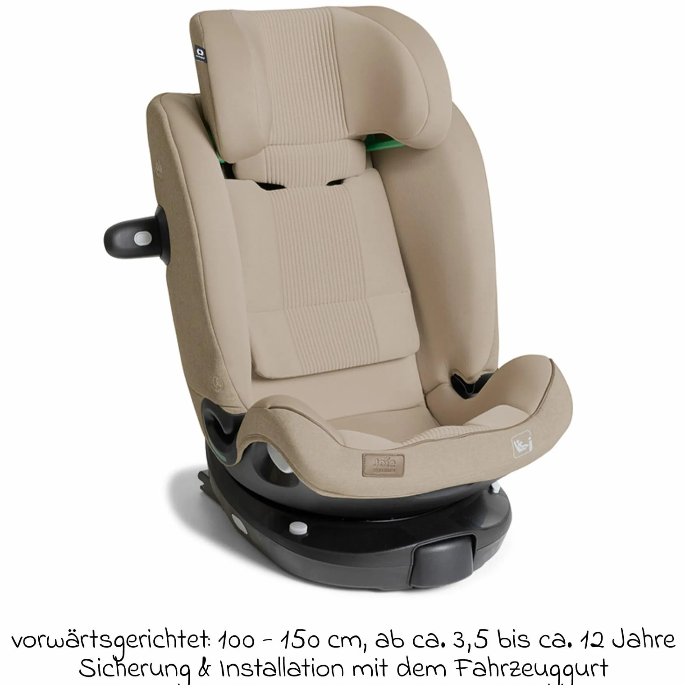 Reboarder-Kindersitz i-Spin XL i-Size 360° drehbar ab Geburt - 12 Jahre (40 cm -150 cm) inkl. Sitzverkleinerer & Isofix-Basis - Signature - Sandstone