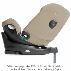 Reboarder-Kindersitz i-Spin XL i-Size 360° drehbar ab Geburt - 12 Jahre (40 cm -150 cm) inkl. Sitzverkleinerer & Isofix-Basis - Signature - Sandstone