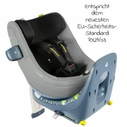 Reboarder-Kindersitz Marie³ i-Size ab Geburt - 4 Jahre (40 cm - 105 cm, 18 kg) 360 ° drehbar inkl. Neugeboreneneinlage, verstellbare Kopfstütze & Isofix - Sesame Grey