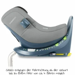 Reboarder-Kindersitz Marie³ i-Size ab Geburt - 4 Jahre (40 cm - 105 cm, 18 kg) 360 ° drehbar inkl. Neugeboreneneinlage, verstellbare Kopfstütze & Isofix - Sesame Grey