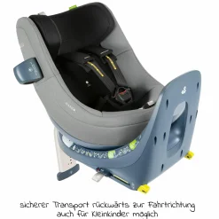 Reboarder-Kindersitz Marie³ i-Size ab Geburt - 4 Jahre (40 cm - 105 cm, 18 kg) 360 ° drehbar inkl. Neugeboreneneinlage, verstellbare Kopfstütze & Isofix - Sesame Grey