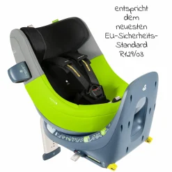 Reboarder-Kindersitz Marie³ i-Size ab Geburt - 4 Jahre (40 cm - 105 cm, 18 kg) 360 ° drehbar inkl. Neugeboreneneinlage, verstellbare Kopfstütze & Isofix - Lime Sesame Grey