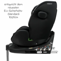 Reboarder-Kindersitz One 360 SL i-Size drehbar ab Geburt - 12 Jahre (40 cm - 150 cm) inkl. Isofix-Basis mit Stützfuß - All Black