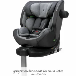 Reboarder-Kindersitz One 360 SL i-Size drehbar ab Geburt - 12 Jahre (40 cm - 150 cm) inkl. Isofix-Basis mit Stützfuß - Universe Grey