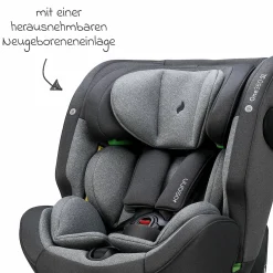 Reboarder-Kindersitz One 360 SL i-Size drehbar ab Geburt - 12 Jahre (40 cm - 150 cm) inkl. Isofix-Basis mit Stützfuß - Universe Grey
