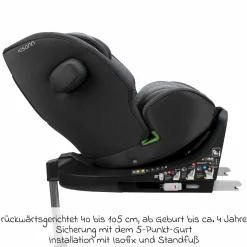 Reboarder-Kindersitz One 360 SL i-Size drehbar ab Geburt - 12 Jahre (40 cm - 150 cm) inkl. Isofix-Basis mit Stützfuß - Universe Grey